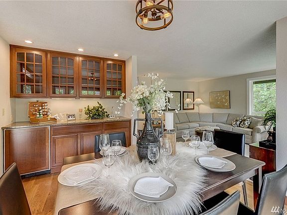 Dining room with wet bar. 