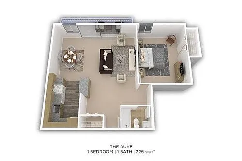 Floor plan 1 Bed 1 Bath