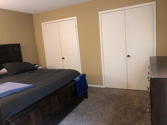 Double walk-in closets and spacious bedroom.