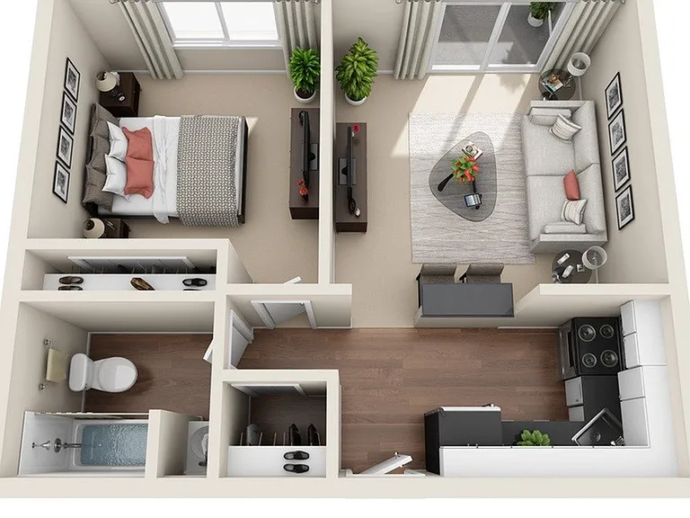 1 Bedroom - 671 SF 1 Bedroom - 671 SF