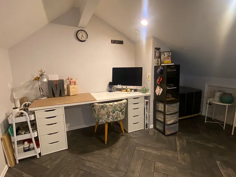 Loft office. Previously used as a bedroom for a queen bed.