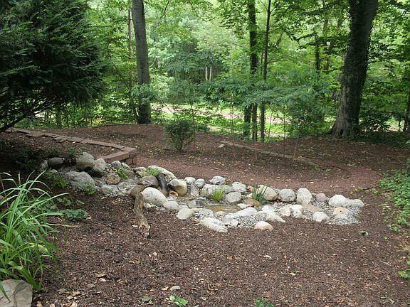 the back yard/waterfall