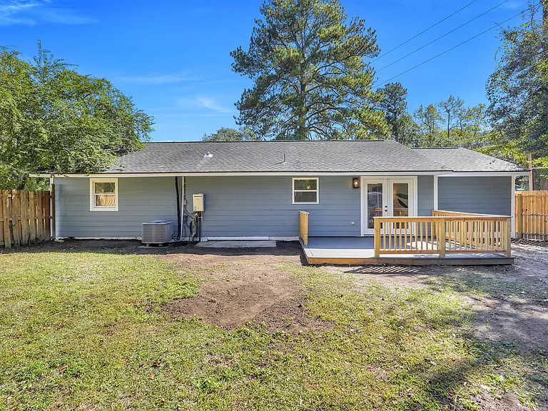 Fenced-in back yard