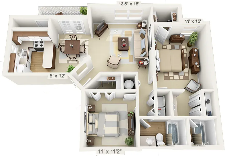 Floor plan Standard Two Bedroom