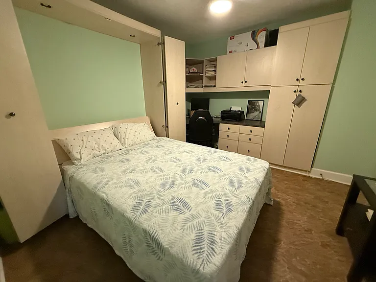 Custom Murphy bed and functional office space