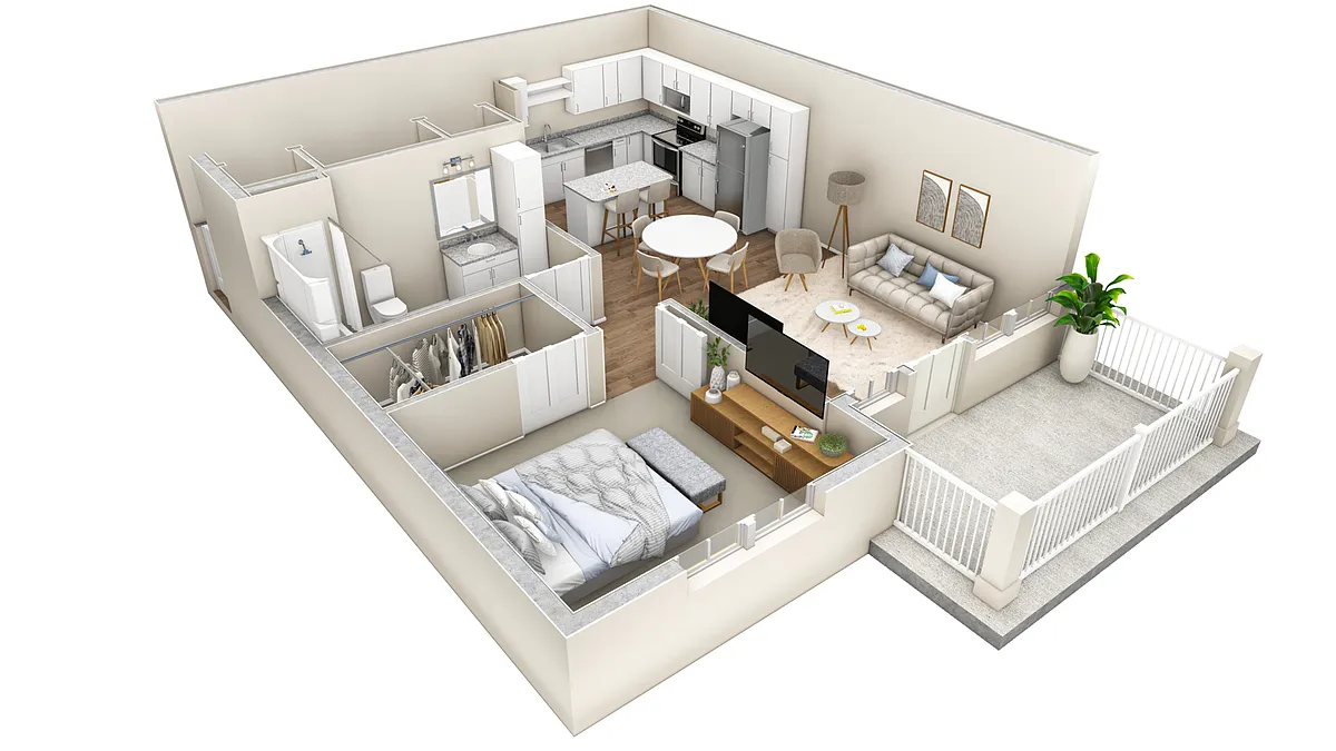 Floor plan 1 BR Vue Summit