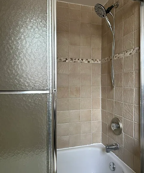 Remodeled shower.