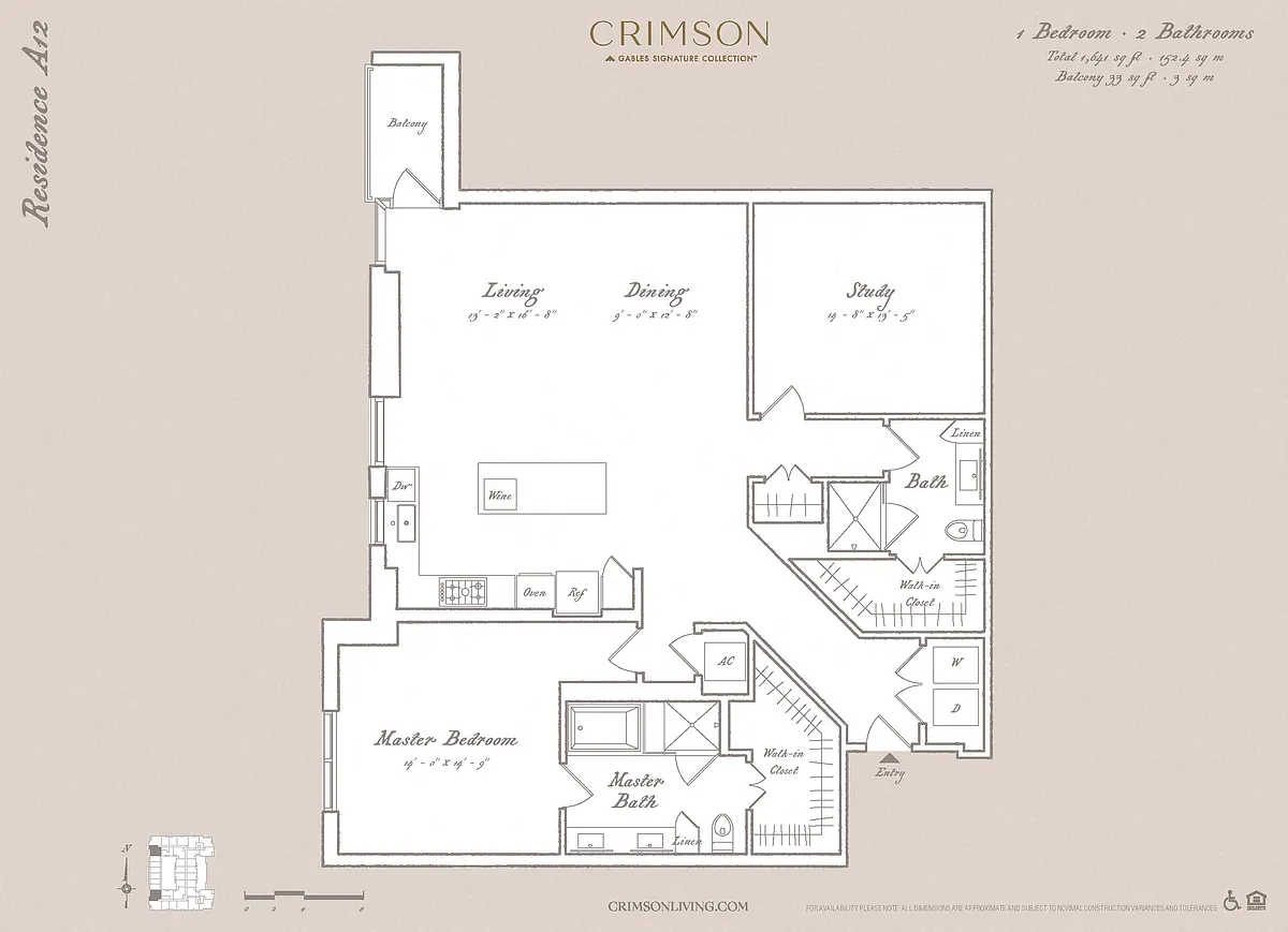 Floor plan Residence A12 with study