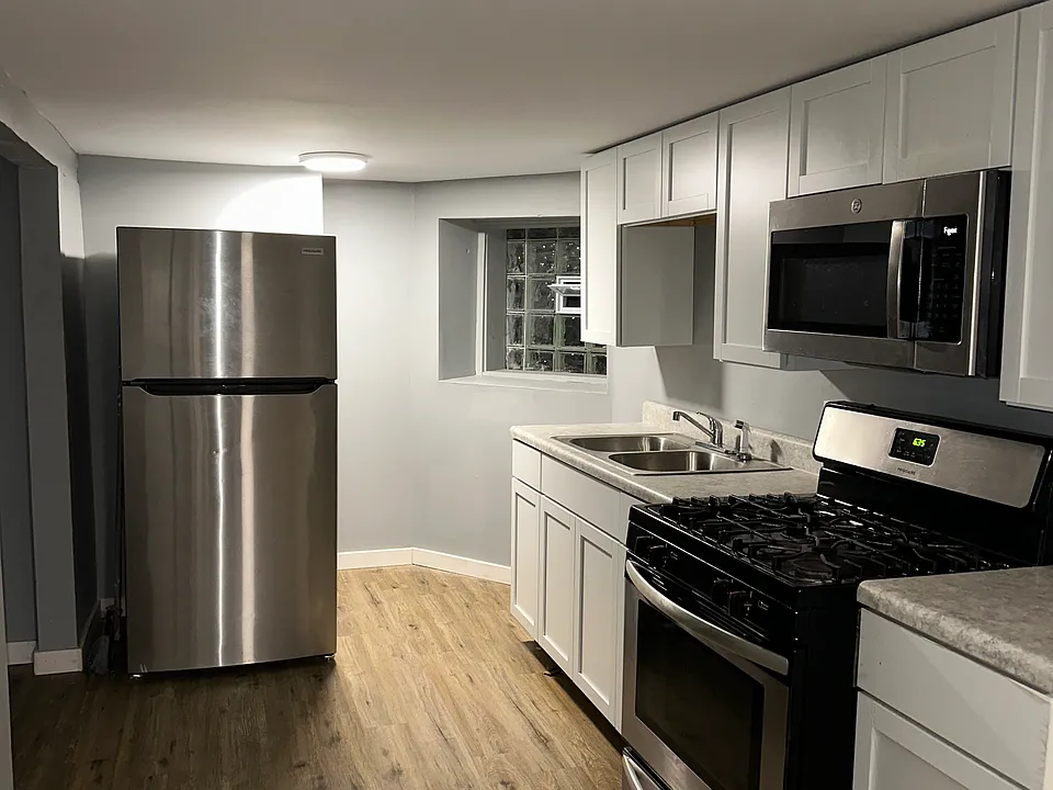 Updated kitchen with new stainless steel appliances