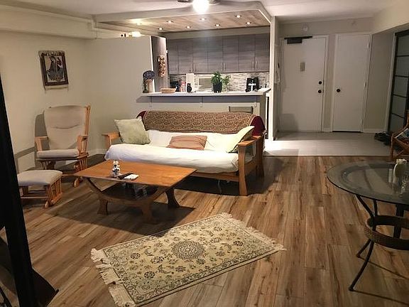 Living room and kitchen view from lanai