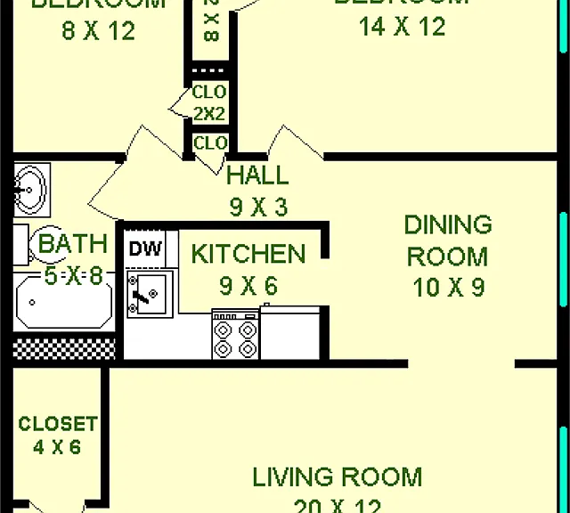 Corliss Two Bedroom Floorplan Corliss Two Bedroom Floorplan