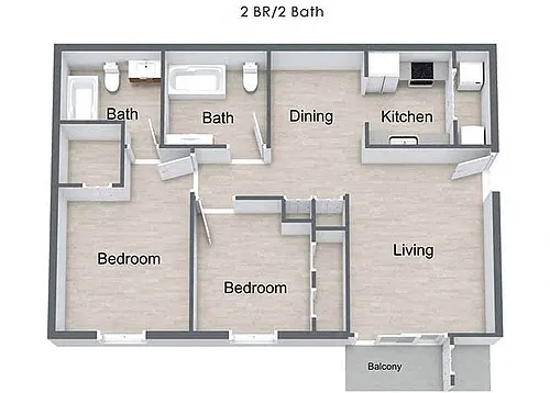 Floor plan Two Bedroom Apartment
