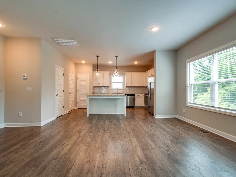 View from living room into the kitchen
