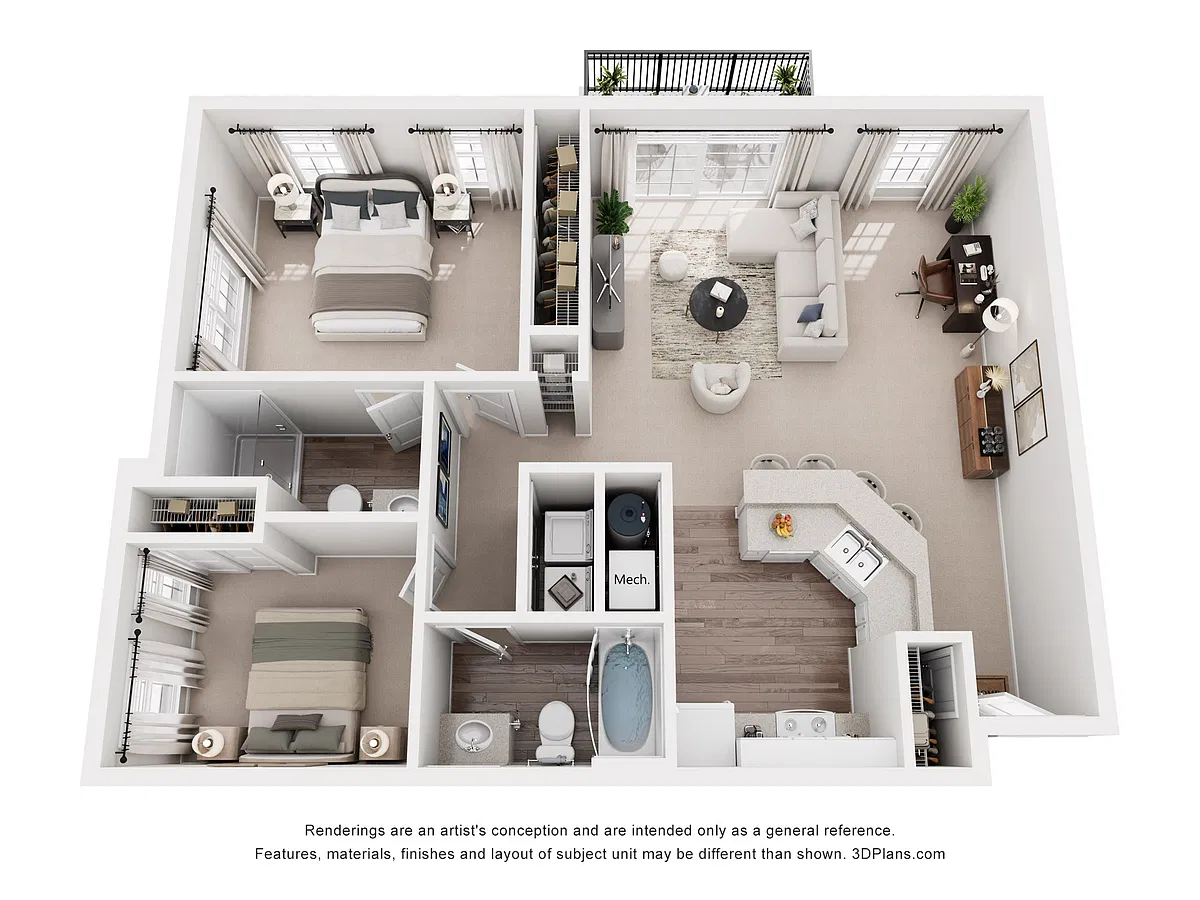 Floor plan B1 Regency - 2 Bedroom, 2 Bathroom