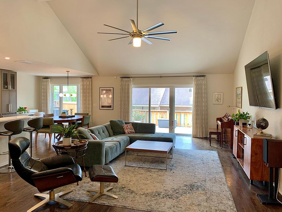 Living room looking out onto deck