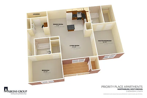 Floor plan 2 BEDROOM 2 BATH