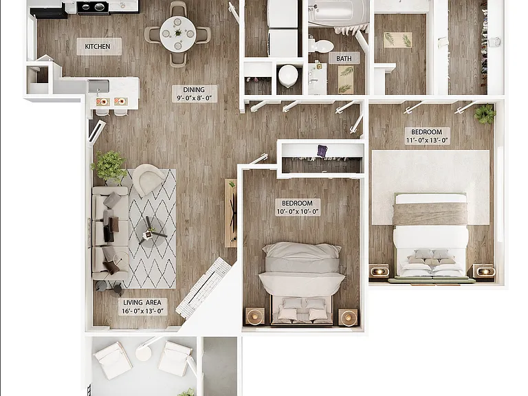 2BR/1BA - B 2BR/1BA - B