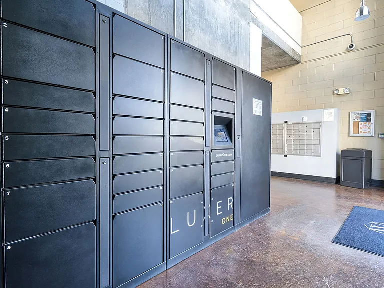 Retrieve packages anytime with our Luxer One 24/7 package system