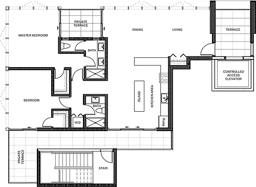 Floor plan 2 Bed / 2 Bath: Type A