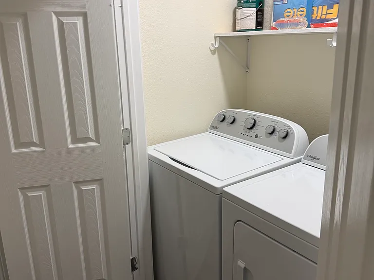 Laundry room; new appliances.