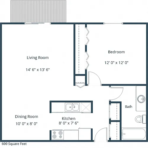 Floor plan One Bedroom 11A