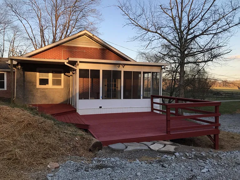Deck and sun room.