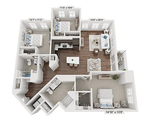 Floor plan Three Bedroom C2