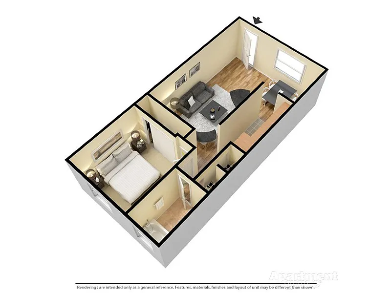 Floor plan Sienna 1X1