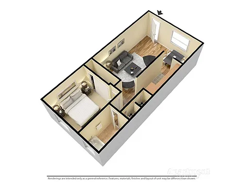 Floor plan Sienna 1X1