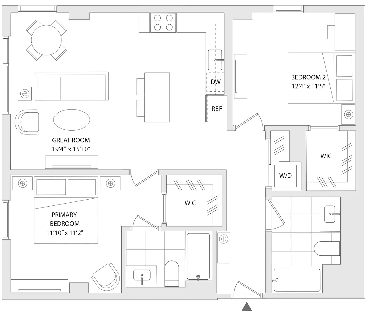 Floor plan 2 BR M