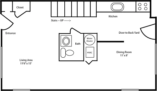 Floor plan 3BR/1.5BA Townhome Espresso