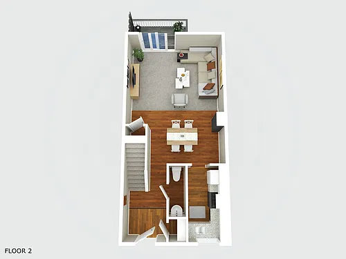 Floor plan 2BR 1.5B TH w/ B & G
