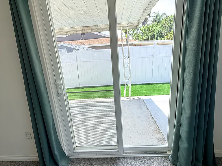 Master bedroom slider to patio