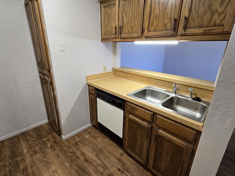 Kitchen includes stainless steel sink, sprayer, dishwasher, fridge and pantry.