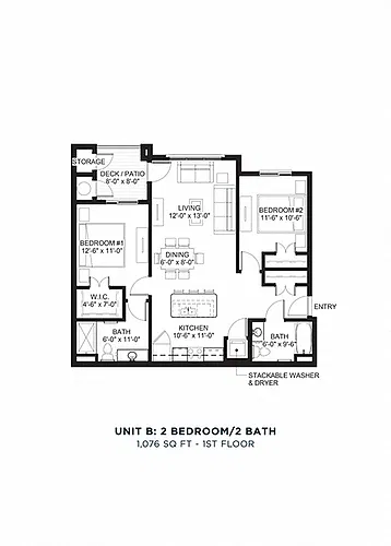 Floor plan Two Bedroom - B