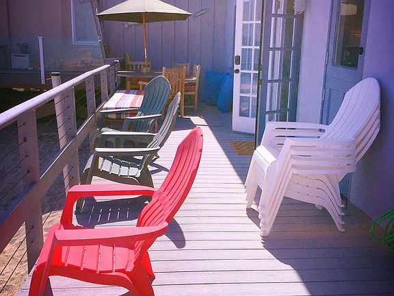 Ocean Front Deck With French Doors From Living Area