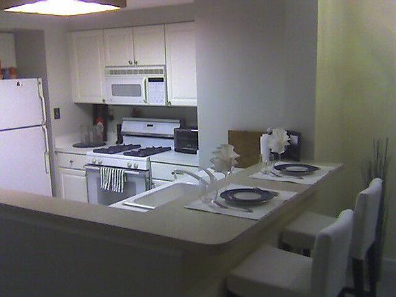 Kitchen w/ Fridge (w/ icemaker), Microwave, Dishwasher, stove, big sink