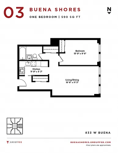 Floor plan One Bedroom