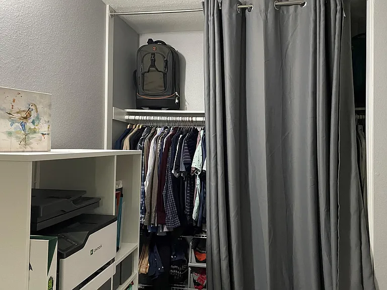 Plenty of space, and fitted with ergonomic and esthetically pleasing drapes that don't detract from the modern minimalist home.