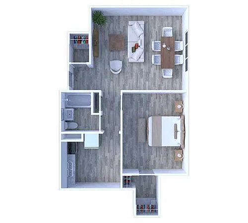 Floor plan 1 Bedroom Floor Plan A4