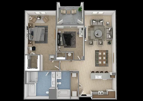 Floor plan 2 Bedroom - 2 Bathroom
