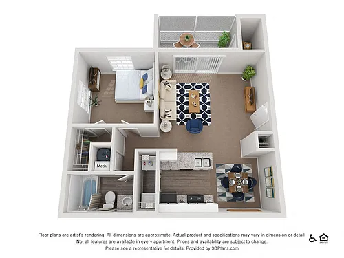 Floor plan 1 Bed 1 Bath Renovated