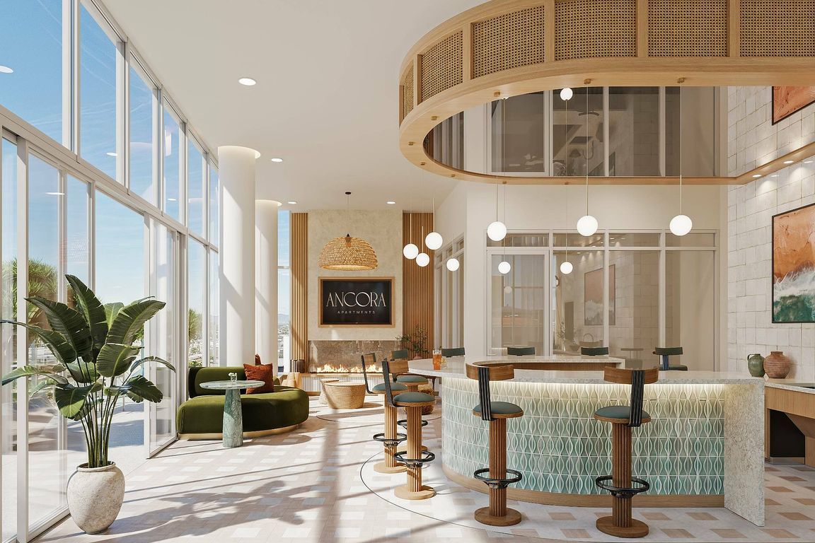 Lounge with high chairs