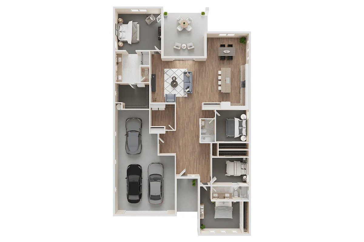 Floor plan 4 BED, 3 BATH - 2425 SF