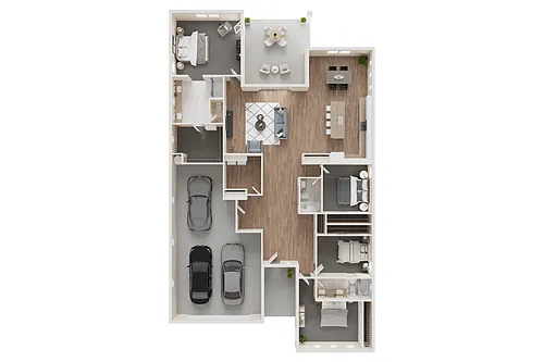 Floor plan 4 BED, 3 BATH - 2425 SF