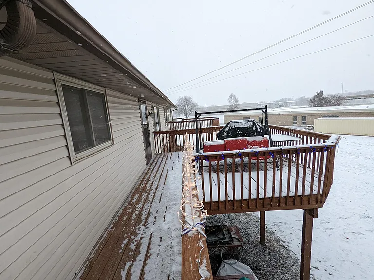 Recently stained deck