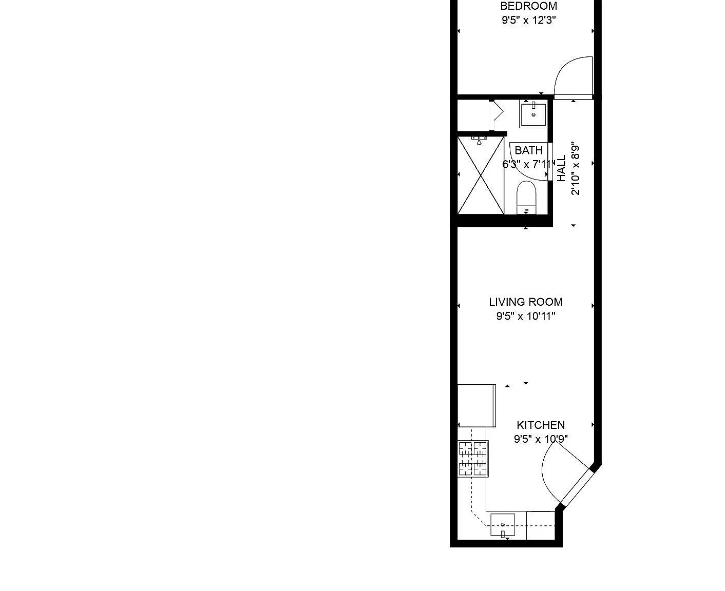 1 bed, 1.0 bath, 985 sqft, $1,200 — Photo 2