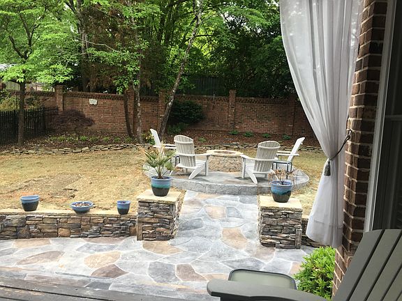 Private fenced backyard