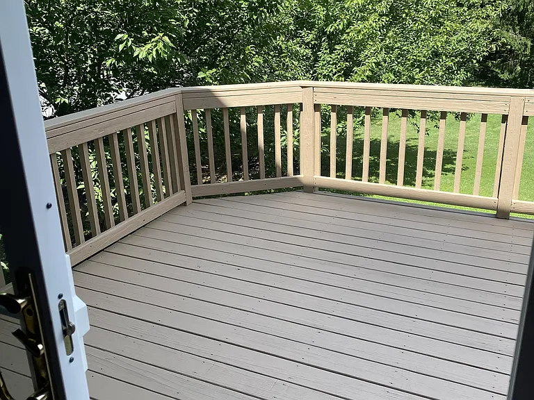 Overlooking the backyard