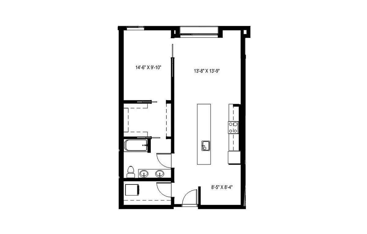 Floor plan 1 Bedroom + Den - A+7